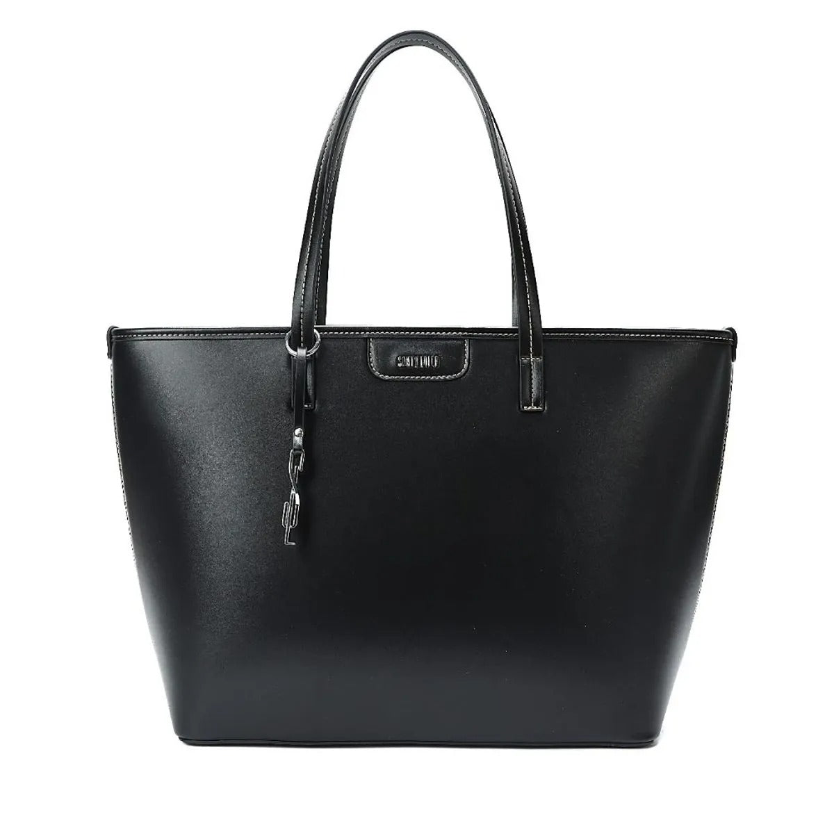 Bolsa Shopper Santa Lolla Preta Soft Pesponto