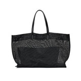 Bolsa Shopper Santa Lolla Preta Tela Mesh Grande