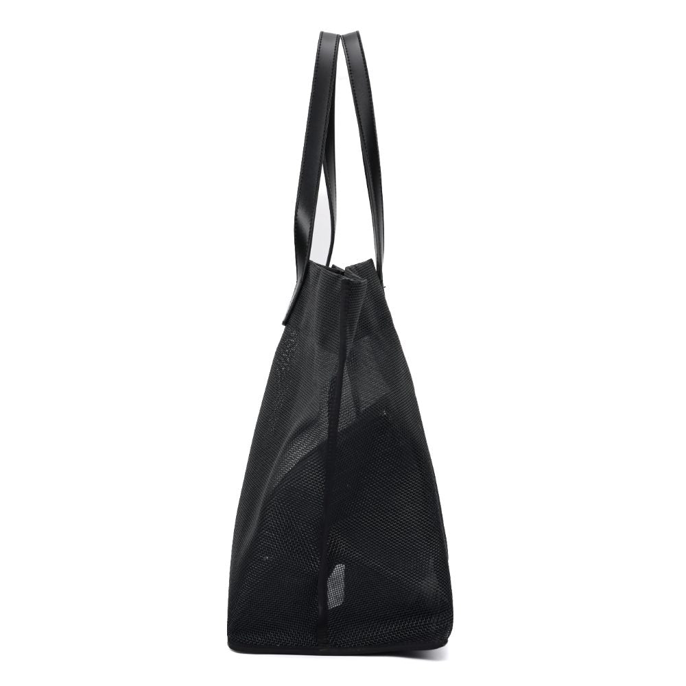 Bolsa Shopper Santa Lolla Preta Tela Mesh Grande