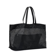 Bolsa Shopper Santa Lolla Preta Tela Mesh Grande