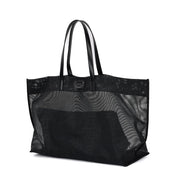 Bolsa Shopper Santa Lolla Preta Tela Mesh Grande
