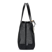 Bolsa Shopper Santa Lolla Preta Tela Pingente Concha