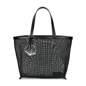 Bolsa Shopper Santa Lolla Preta Tela Pingente Concha