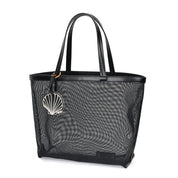 Bolsa Shopper Santa Lolla Preta Tela Pingente Concha