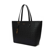 Bolsa Shopper Santa Lolla Preta Textura Cubos Detalhes Dourados