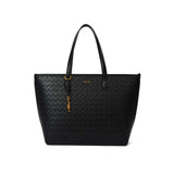 Bolsa Shopper Santa Lolla Preta Textura Cubos Detalhes Dourados