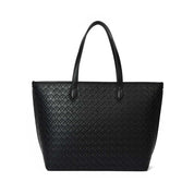 Bolsa Shopper Santa Lolla Preta Textura Cubos Detalhes Dourados