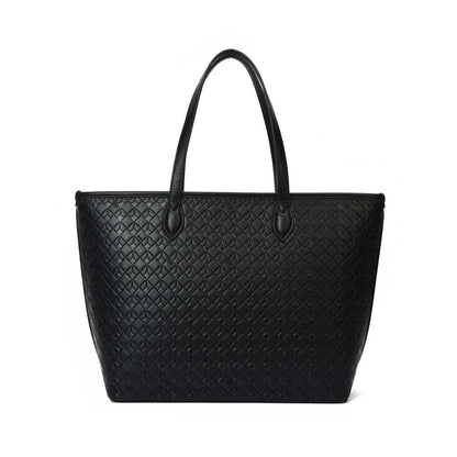 Bolsa Shopper Santa Lolla Preta Textura Cubos Detalhes Dourados