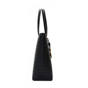 Bolsa Shopper Santa Lolla Preta Textura Cubos Detalhes Dourados