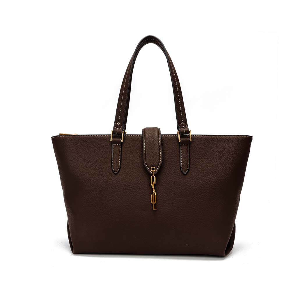 Bolsa Shopper Santa Lolla Preta Textura Granulada