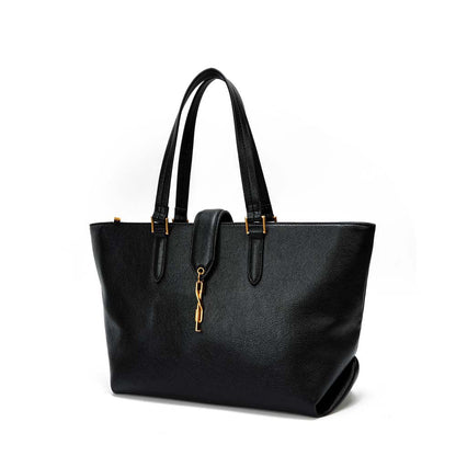 Bolsa Shopper Santa Lolla Preta Textura Granulada