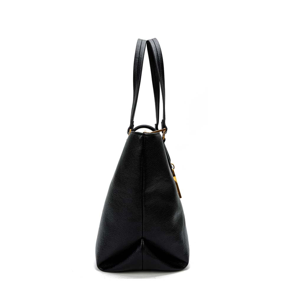 Bolsa Shopper Santa Lolla Preta Textura Granulada