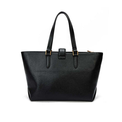 Bolsa Shopper Santa Lolla Preta Textura Granulada