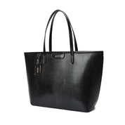 Bolsa Shopper Santa Lolla Preta Textura Lagarto