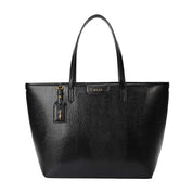 Bolsa Shopper Santa Lolla Preta Textura Lagarto