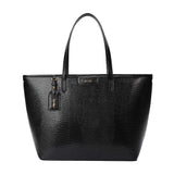 Bolsa Shopper Santa Lolla Preta Textura Lagarto