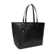 Bolsa Shopper Santa Lolla Preta Textura Lagarto