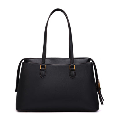 Bolsa Shopper Santa Lolla Preta Texturizada Alça Longa