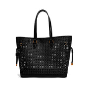 Bolsa Shopper Santa Lolla Preta Tressê Alça Ombro