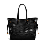 Bolsa Shopper Santa Lolla Preta Tressê Alça Ombro