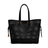Bolsa Shopper Santa Lolla Preta Tressê Alça Ombro