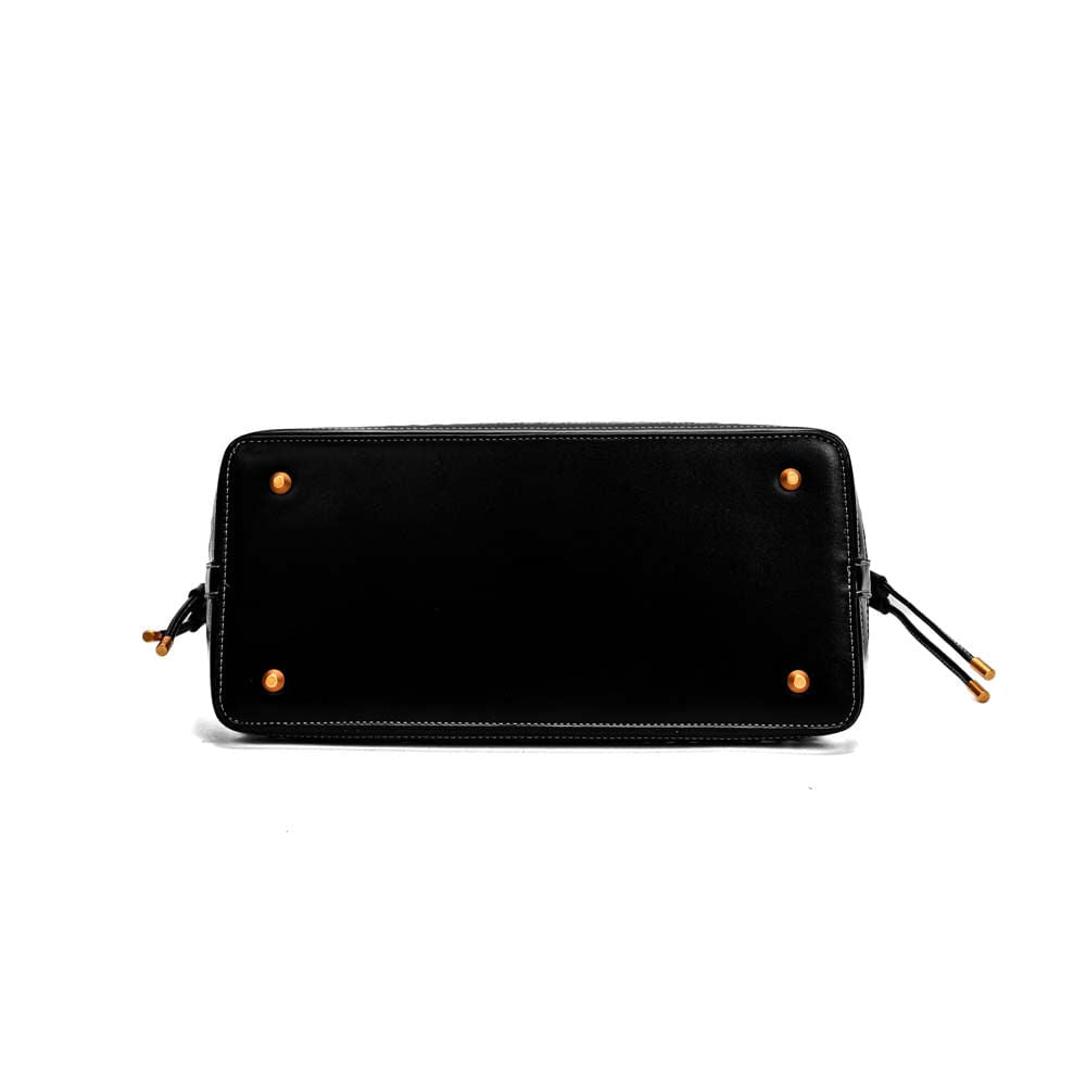 Bolsa Shopper Santa Lolla Preta Tressê Alça Ombro