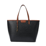 Bolsa Shopper Santa Lolla Preta Viés Caramelo