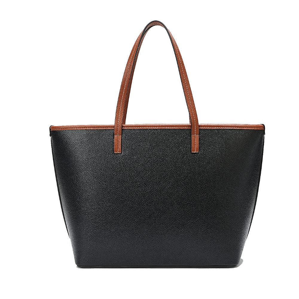 Bolsa Shopper Santa Lolla Preta Viés Caramelo