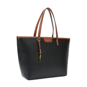Bolsa Shopper Santa Lolla Preta Viés Caramelo