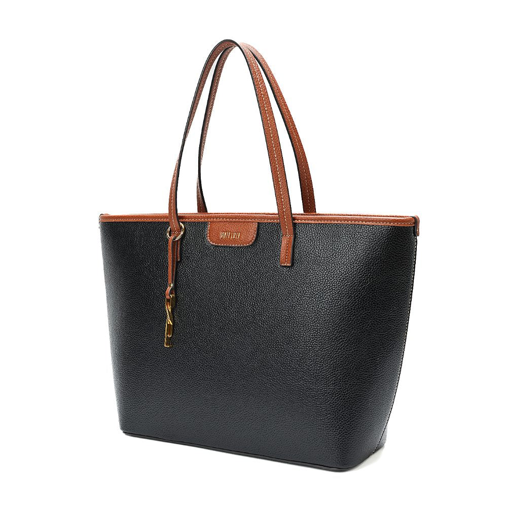 Bolsa Shopper Santa Lolla Preta Viés Caramelo