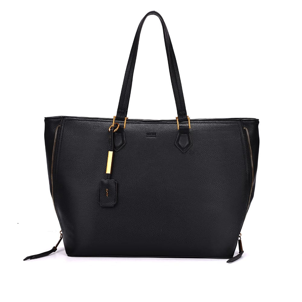 Bolsa Shopper Santa Lolla Preta Zíper