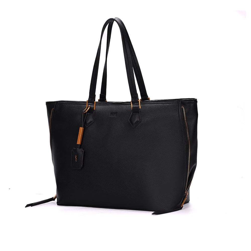 Bolsa Shopper Santa Lolla Preta Zíper