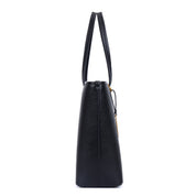 Bolsa Shopper Santa Lolla Preta Zíper Pingente