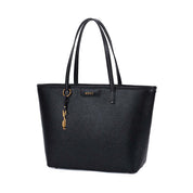 Bolsa Shopper Santa Lolla Preta Zíper Pingente