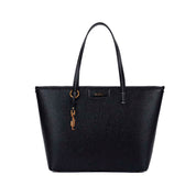Bolsa Shopper Santa Lolla Preta Zíper Pingente