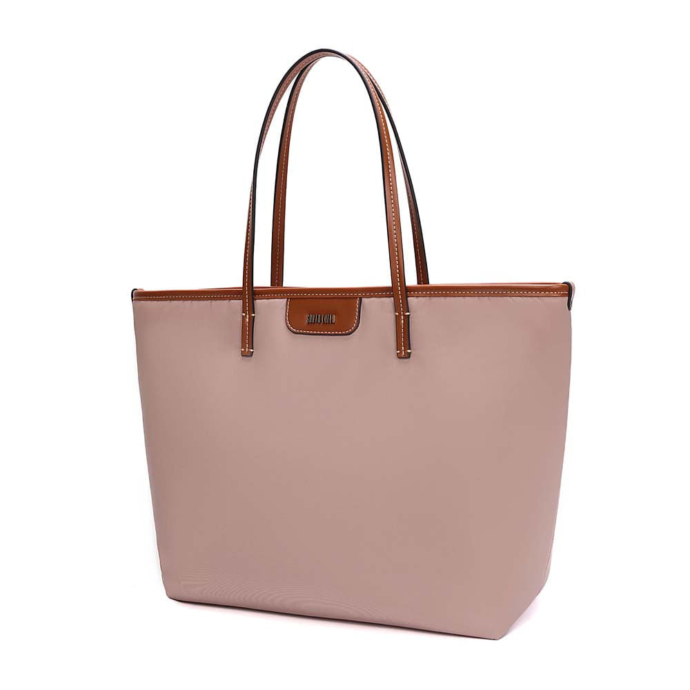Bolsa Shopper Santa Lolla Taupe Nylon Alça Ombro