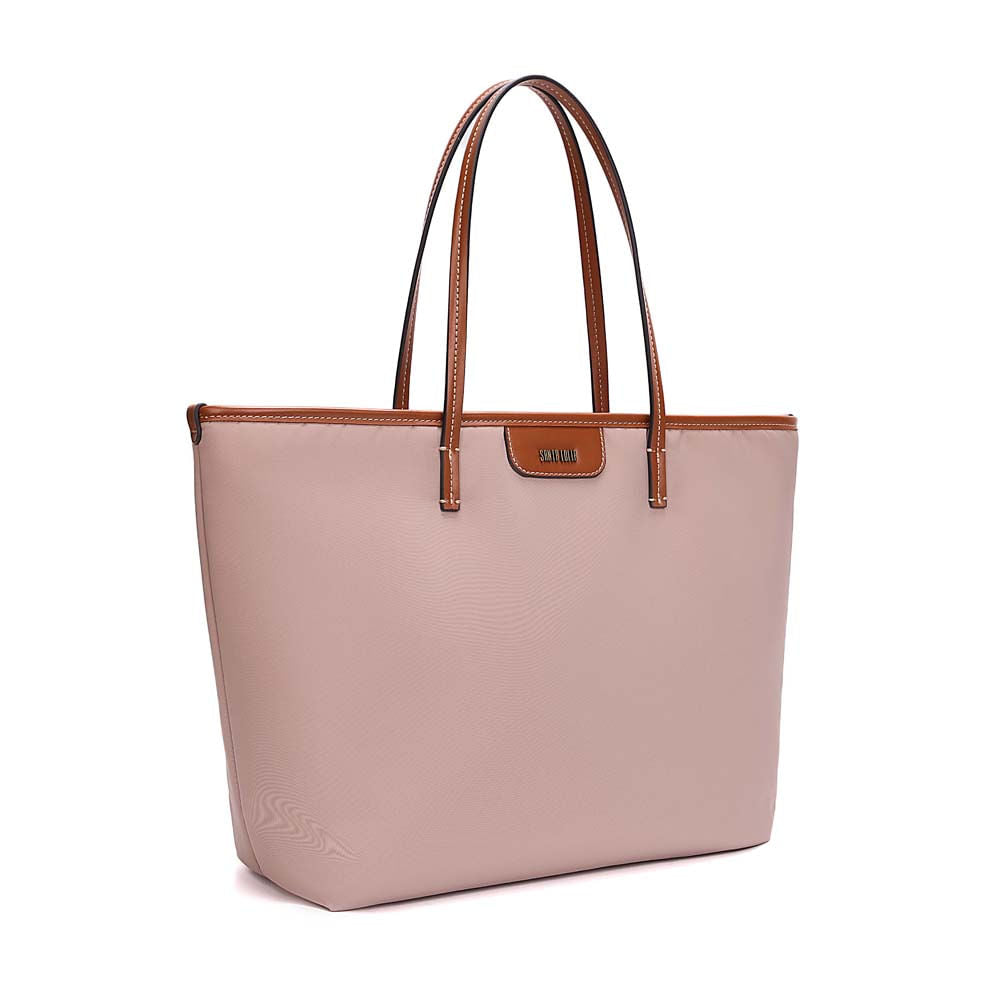 Bolsa Shopper Santa Lolla Taupe Nylon Alça Ombro