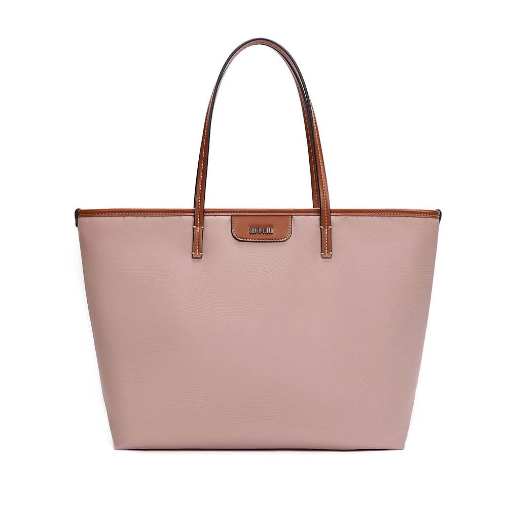 Bolsa Shopper Santa Lolla Taupe Nylon Alça Ombro
