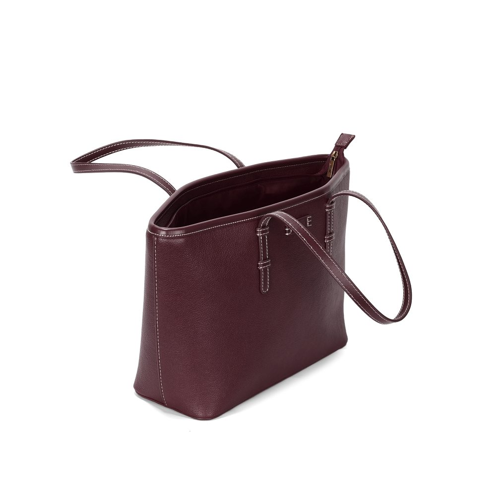Bolsa Shopper Santa Lolla Vinho Zíper Alça Ombro