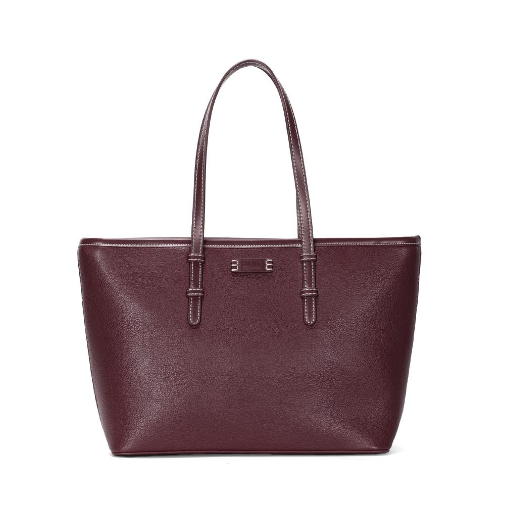 Bolsa Shopper Santa Lolla Vinho Zíper Alça Ombro
