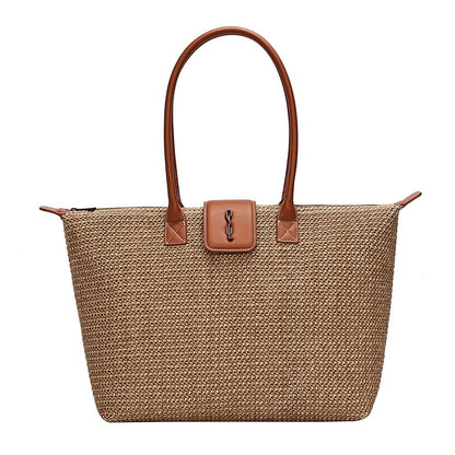 Bolsa Shopper Tramado Marrom Santa Lolla Alça De Ombro