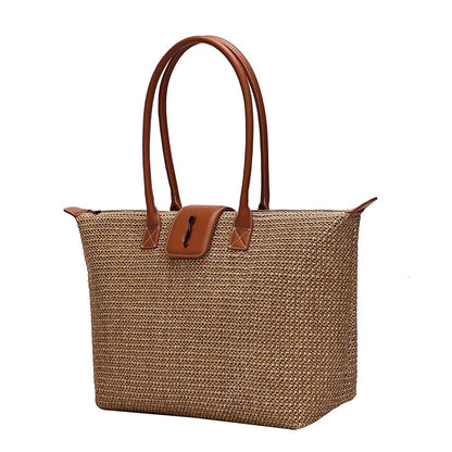 Bolsa Shopper Tramado Marrom Santa Lolla Alça De Ombro