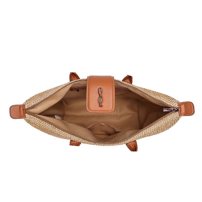 Bolsa Shopper Tramado Marrom Santa Lolla Alça De Ombro