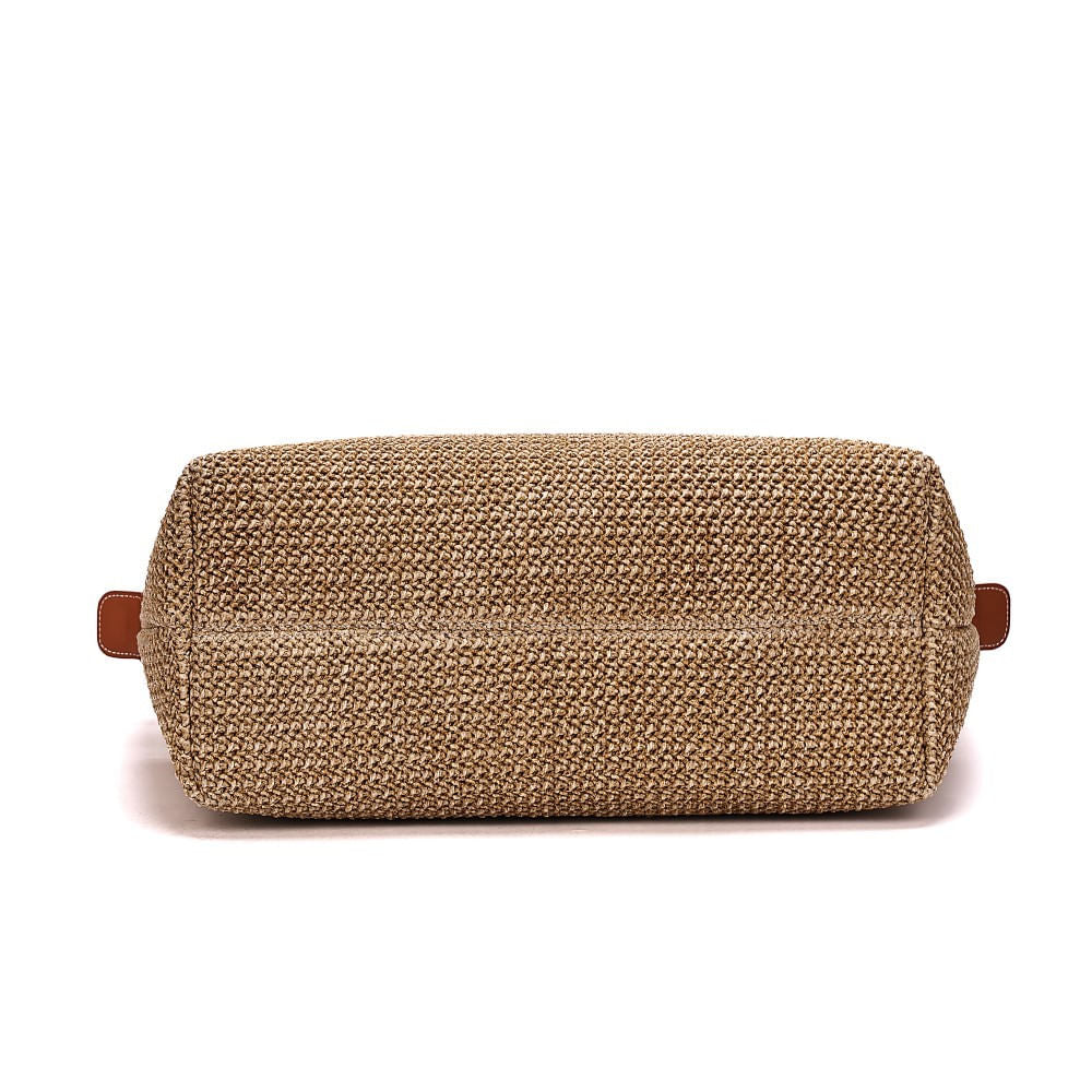 Bolsa Shopper Tramado Marrom Santa Lolla Alça De Ombro