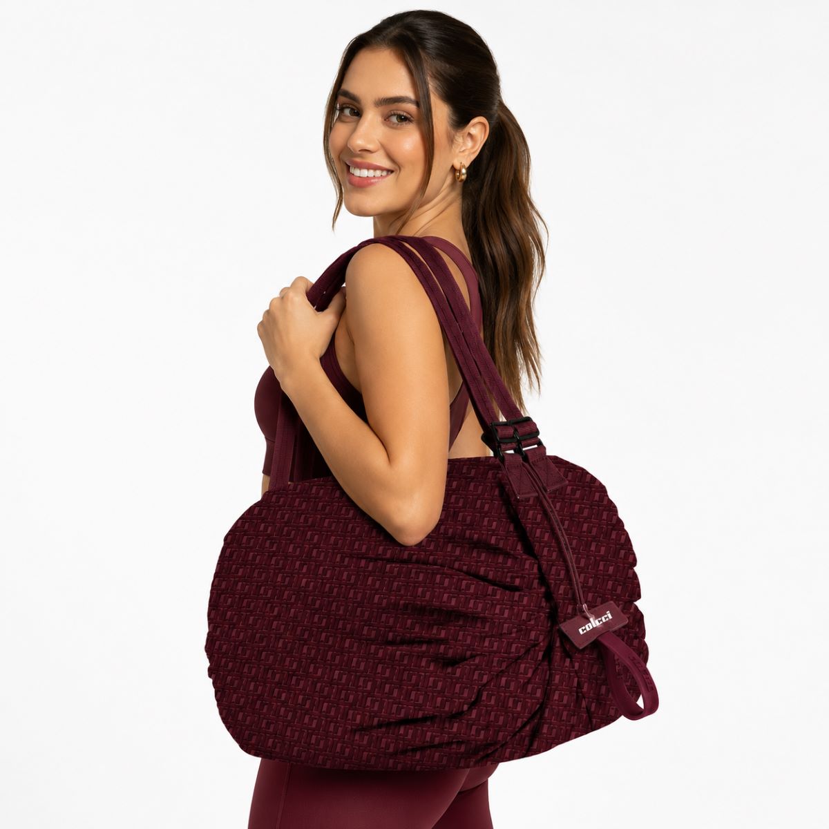 Bolsa Tote Colcci Vinho Textura Matelassê
