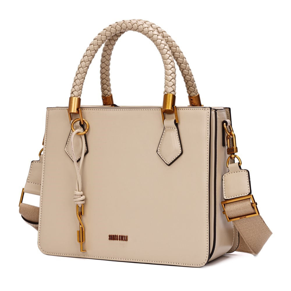 Bolsa Tote Santa Lolla Bege Alça Dupla 