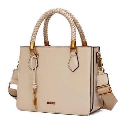 Bolsa Tote Santa Lolla Bege Alça Dupla 