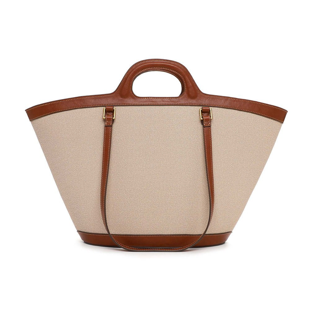 Bolsa Tote Santa Lolla Bege Canvas Alça Dupla