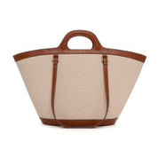 Bolsa Tote Santa Lolla Bege Canvas Alça Dupla