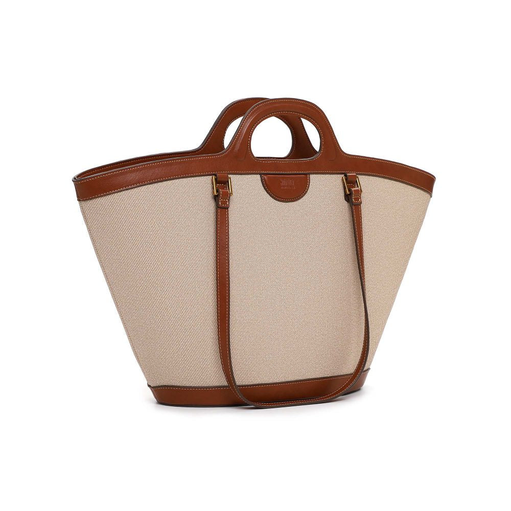 Bolsa Tote Santa Lolla Bege Canvas Alça Dupla